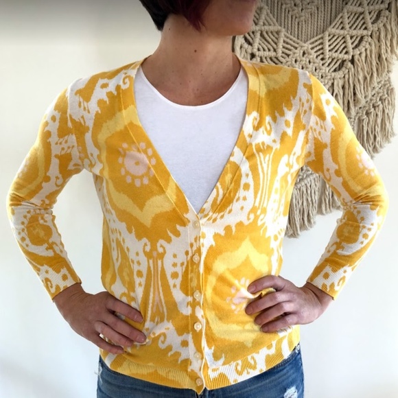 J. Crew Sweaters - J. Crew Yellow Cardigan Long Sleeve Sweater